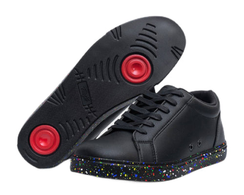 Die Low-Top-Sneaker von Fuego Dance Shoes in Ataca Black mit bunter Sohle sind perfekte vegane Tanzschuhe.